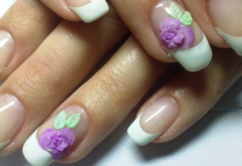 Как сделать цветок на ногтях 